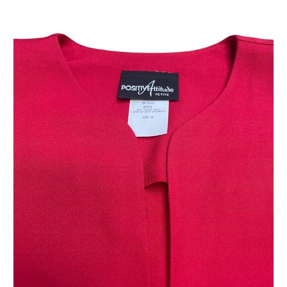 NWT Positive Attitude Petite Red and Black Color Block Two-Piece Dress and Coat - Picture 4 of 10